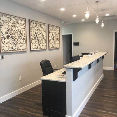 Reception desk inside Syracuse Chiropractic and Health Center